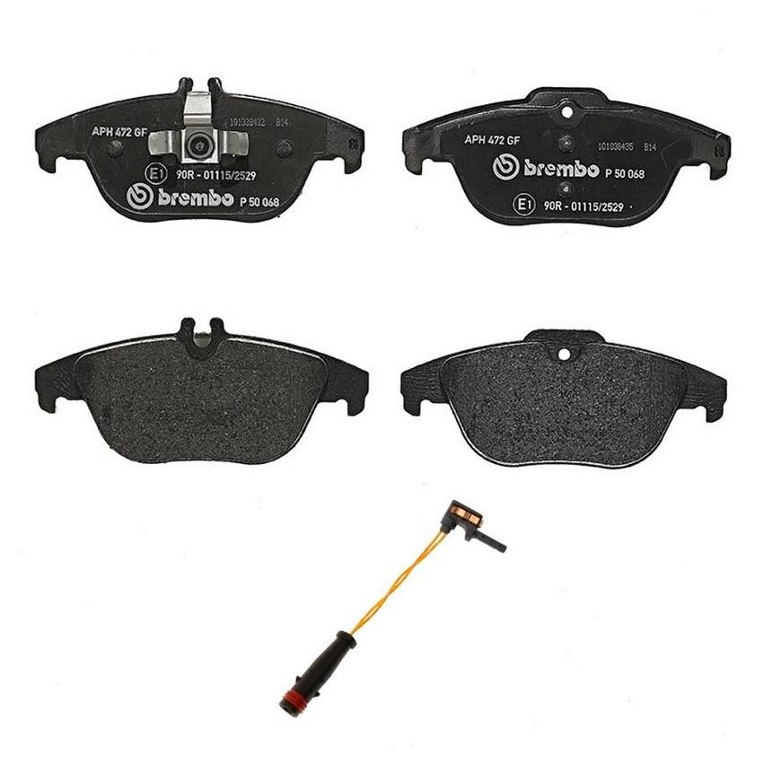 Mercedes Brakes Set Kit - Pads Rear (Low-Met) (with Sensor) 0074208520 - Brembo 2707340KIT